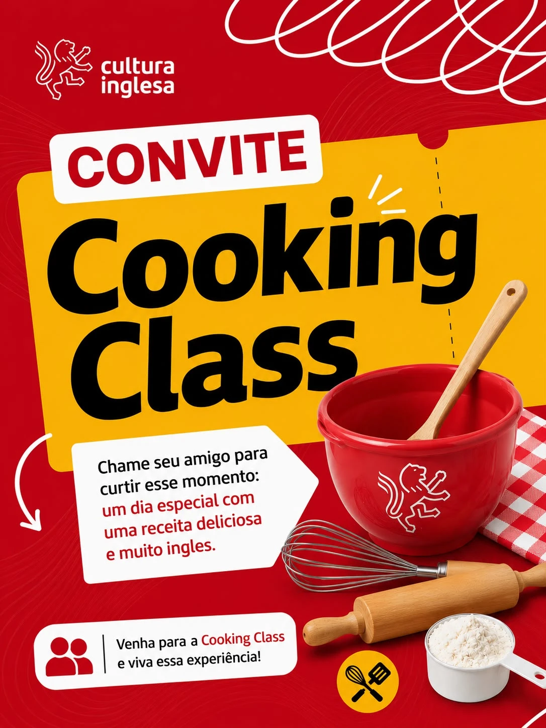 Convite Cooking Class, Cultura Inglesa