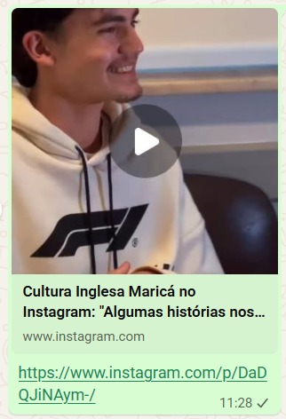 Link do Instagram com aluno da Cultura Inglesa falando inglês