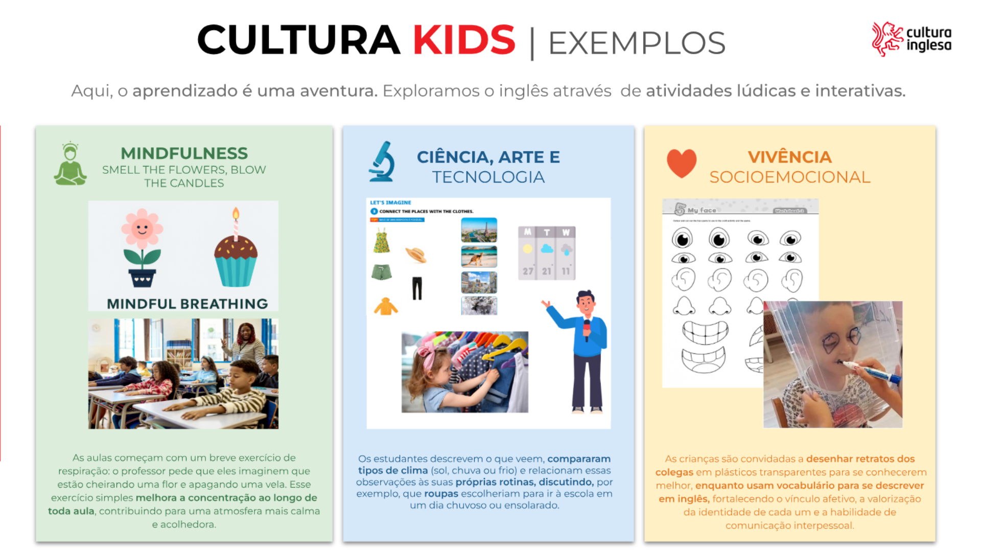 Cultura Kids — exemplos de atividades